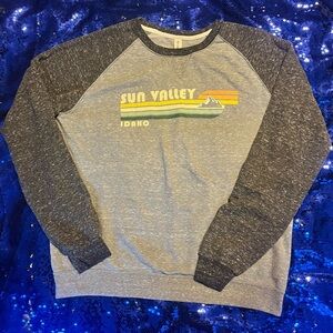 Baseball style oversized french terry sweatshirt